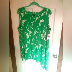 Alfani asymmetrical sleeveless tunic blouse